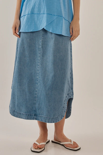 Brunch Denim Skirt - Oasis Blue