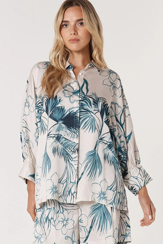 Solstice Palms Shirt - Palm Print