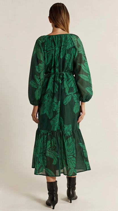 Lynn Tiered Dress - Evergreen