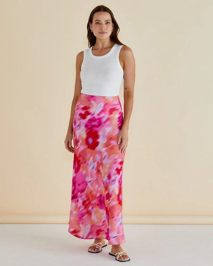 Mindy Skirt - Floral Abstract Print