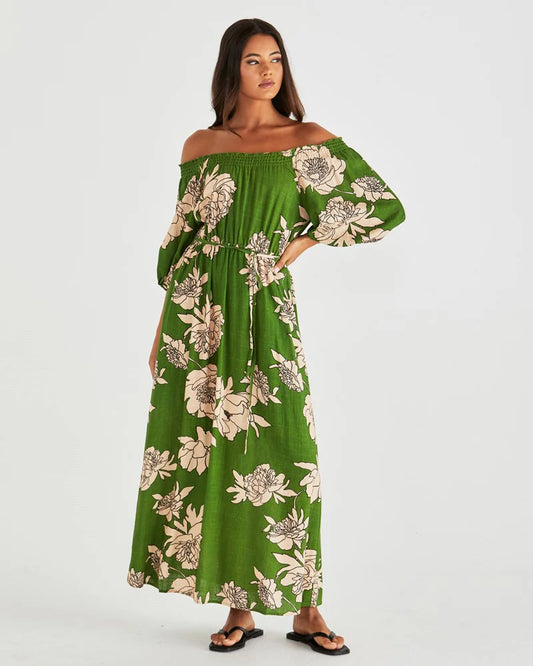 ANTONIE OFF SHOULDER DRESS - MOONFLOWER