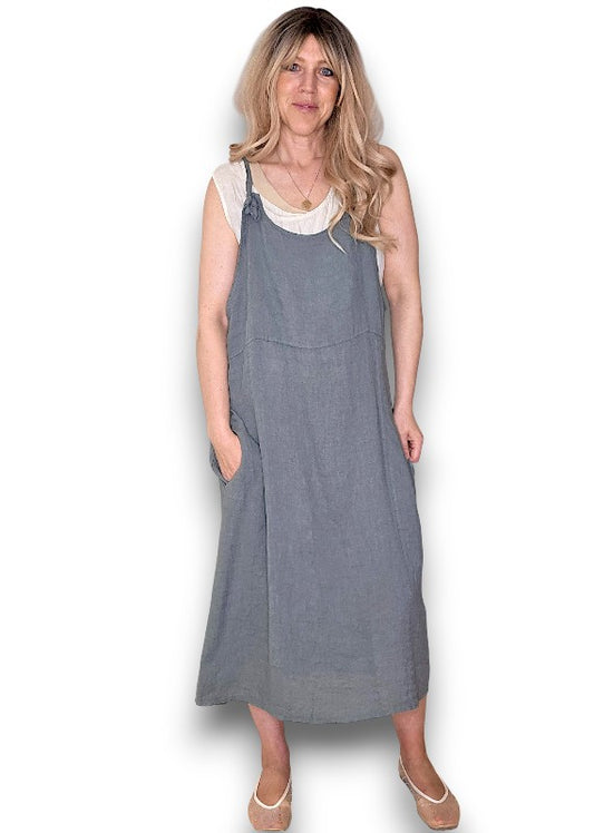 GREY PLAIN TIE IT YOUR WAY-JUMPSUIT DRESS