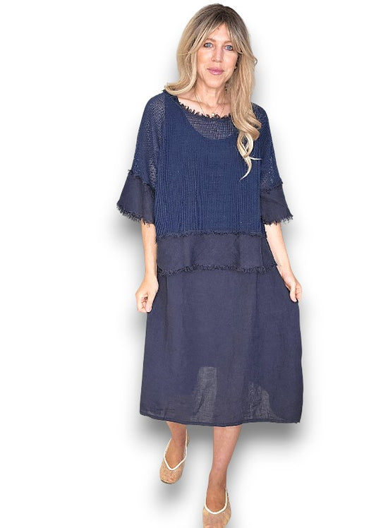 NAVY AMALFI 2PC DRESS