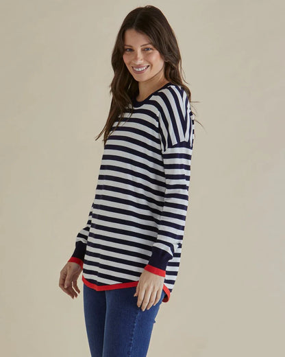 Sophie Knit Jumper - Navy Stripe