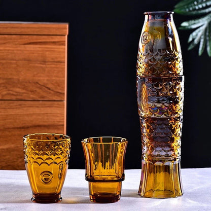 Fish Stackable Tumblers S4 - Amber
