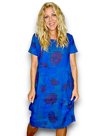 COBALT THISTLE IN RED JUNGLE DRESS