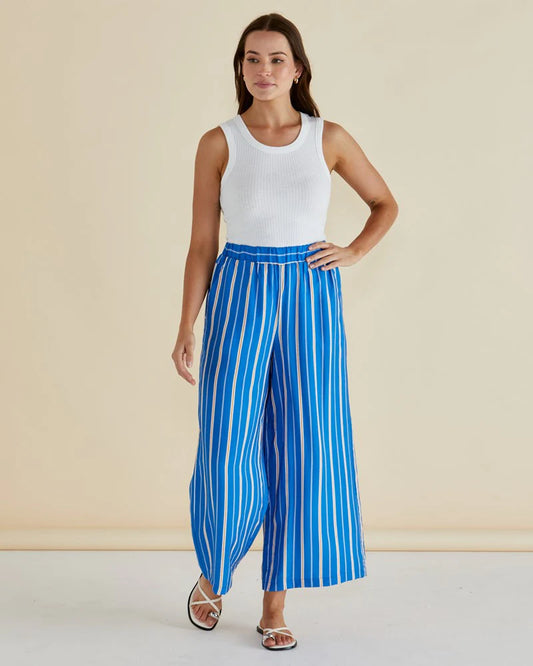 Sable Wide Leg Pant - Blue Stripe