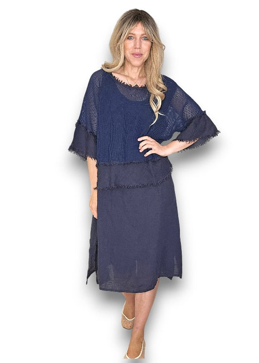 NAVY AMALFI 2PC DRESS