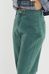Shylah Slim Straight Jean - Green Wash