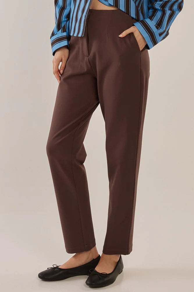 Paloma Straight Leg Pant -Brown