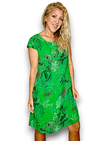 BRIGHT GREEN WONDERLAND KENNEDY DRESS