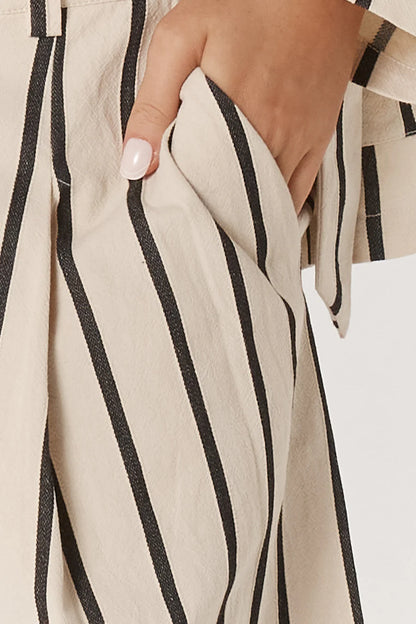 Luna Wrap Blazer - Cream/Black