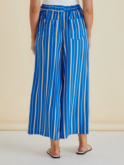 Sable Wide Leg Pant - Blue Stripe