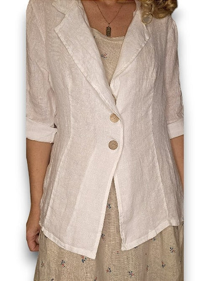 WHITE SUIT LINEN JACkET