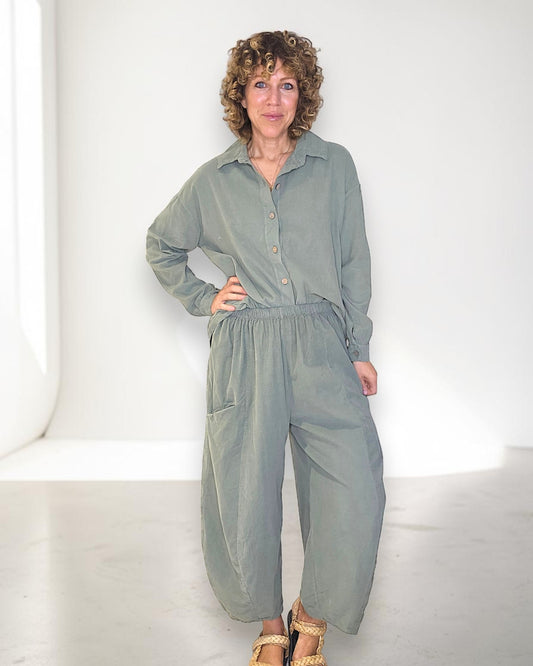 FOREST CORDUROY BARREL PANTS