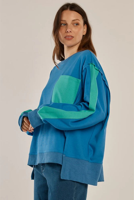 BETTY BASICS Tania Sweatshirt - Blue/Green