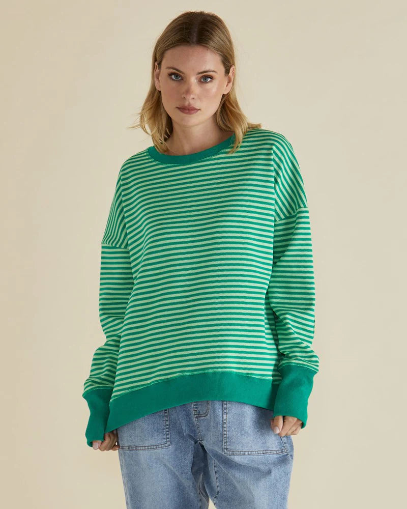 Cove Sweat - Green Stripe