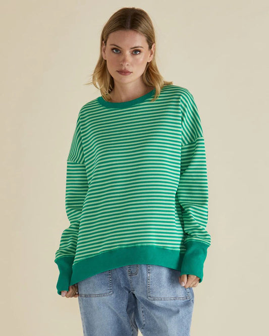 Cove Sweat - Green Stripe