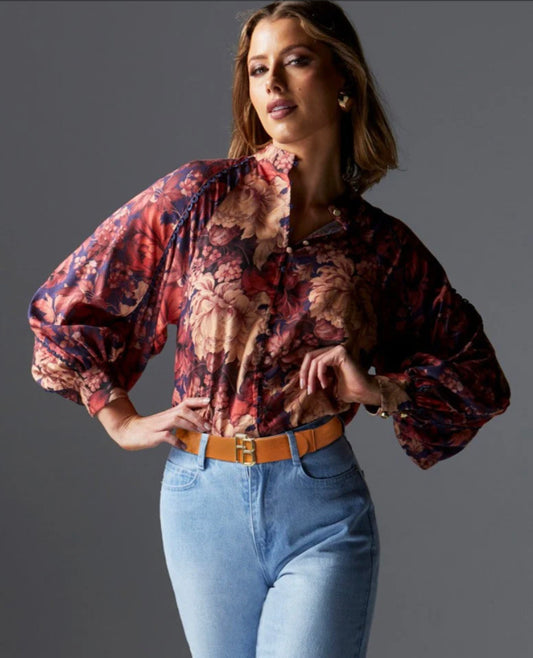 Berry Kiss Blouse - Floral