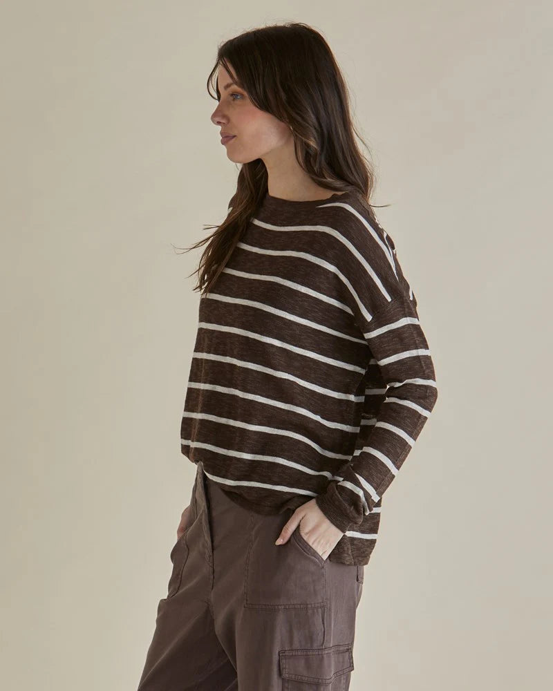 Natasha Knit Top - Brown Stripe