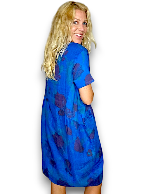 COBALT THISTLE IN RED JUNGLE DRESS