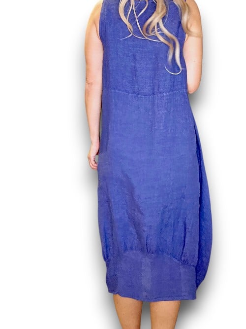 INDIGO PLAIN MAXI TANK DRESS