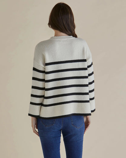 Edith Knit Jumper - Cream/Black Stripe