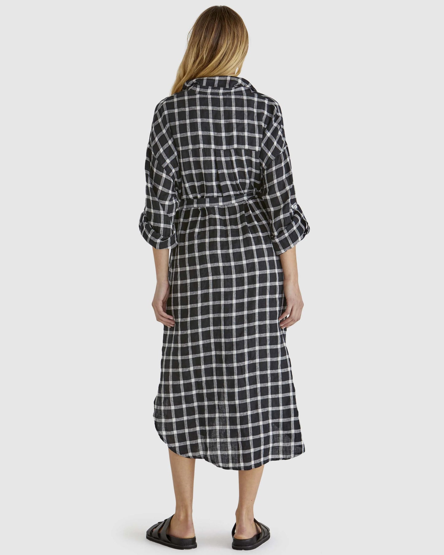 BEAU SHIRT DRESS -BLACK CHECK