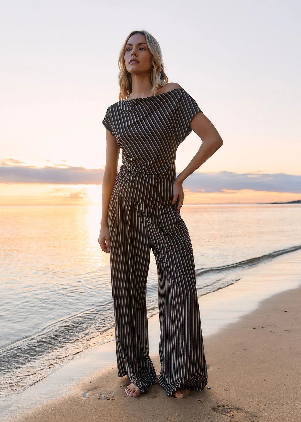 Everlyn Metallic Jersey Pant - Multicolour