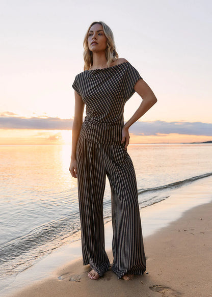 Everlyn Metallic Jersey Pant - Multicolour