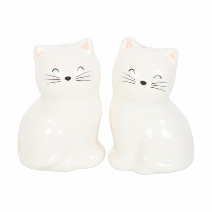 White Cat Salt and Pepper Shakers