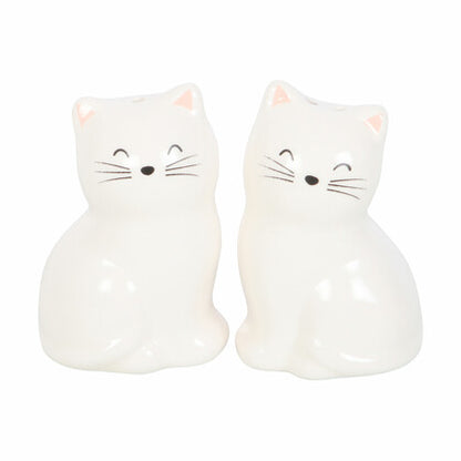 White Cat Salt and Pepper Shakers