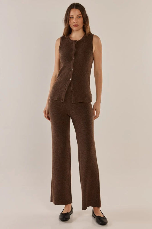 Nash Knit Pants - Espresso Brown
