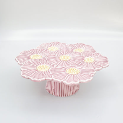 Flower Cake Stand Pink 26x10cm