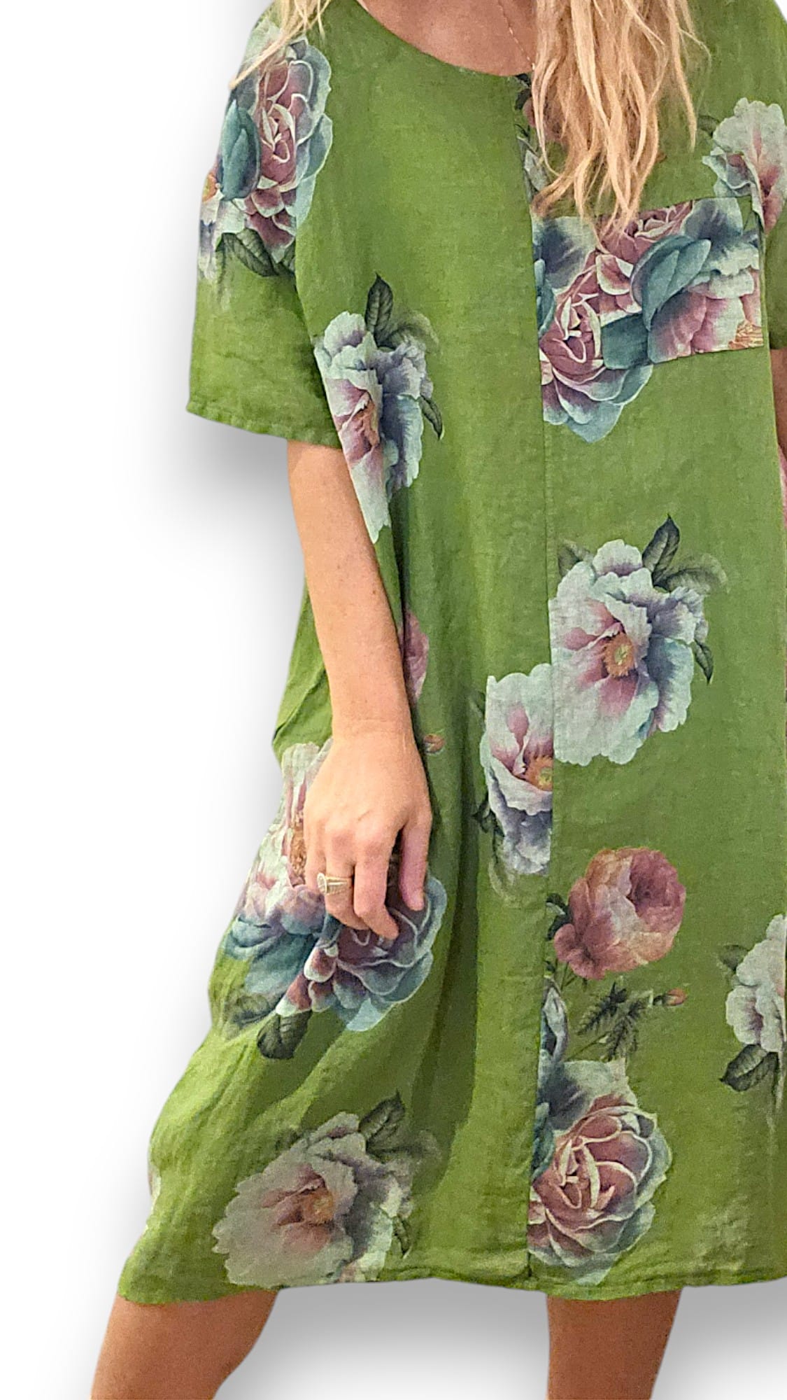 AVOCADO OMBRE PEONY EASY PEASY T-SHAPE DRESS