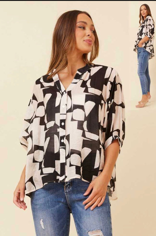 Button Back Blouse - Nelli