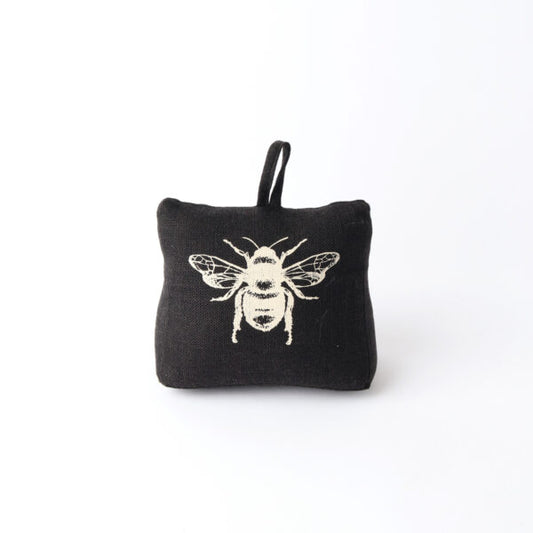 Bee Doorstop Linen Look -Black