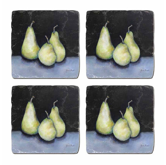 Midnight Pears Coasters. Set/4