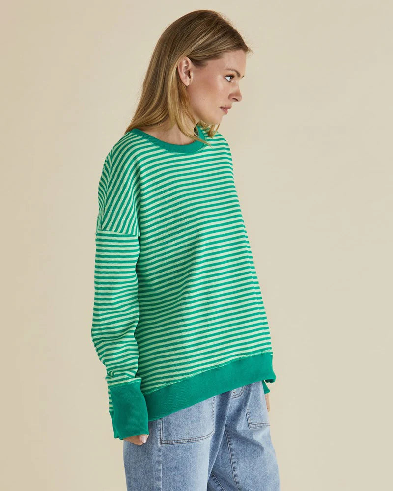 Cove Sweat - Green Stripe