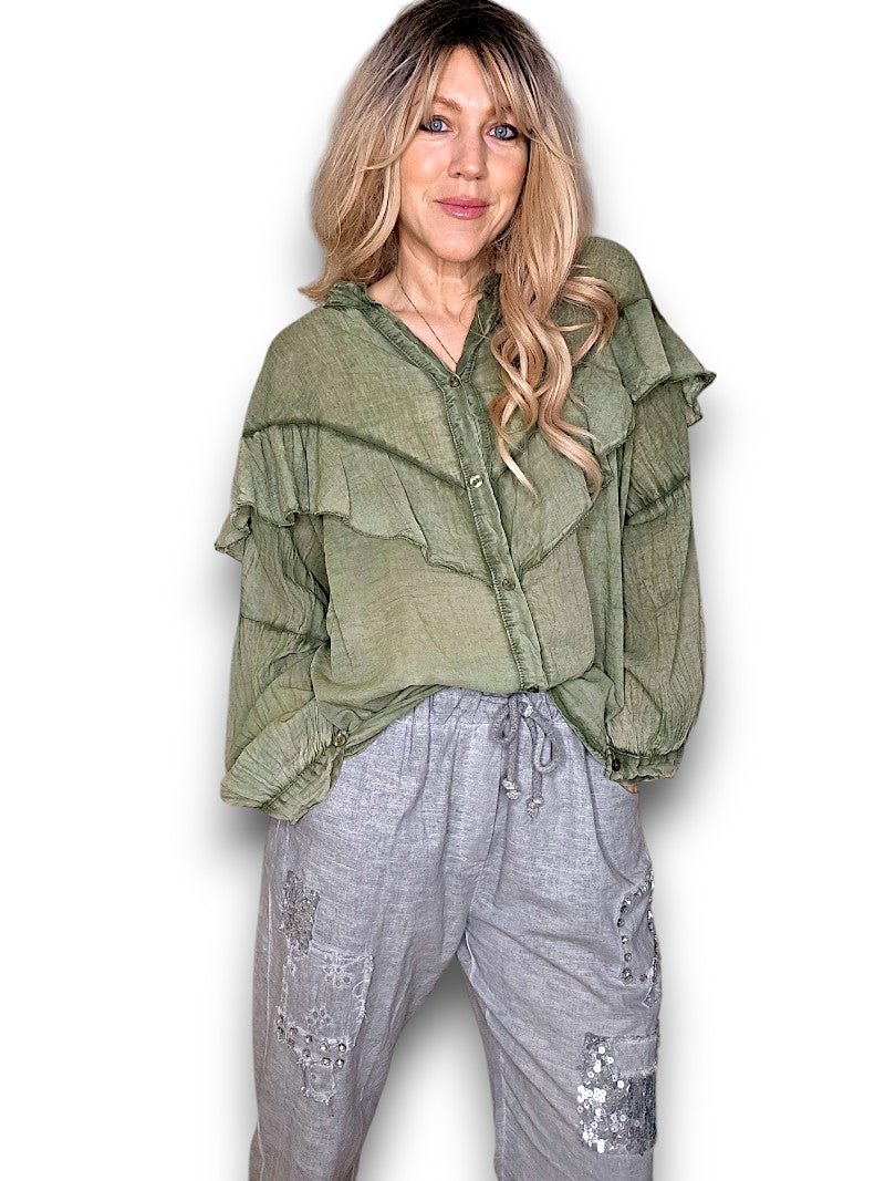 FOREST FRILL LONG SLEEVE TUNIC
