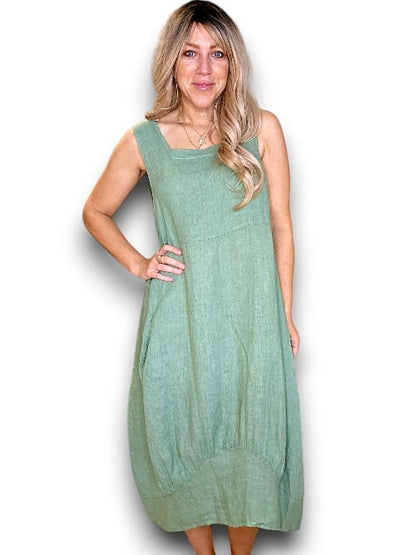 FOREST PLAIN MAXI TANK DRESS