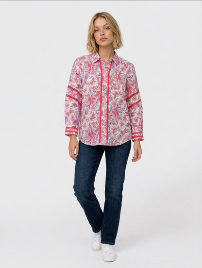 Retro Paisley Shirt - Pink
