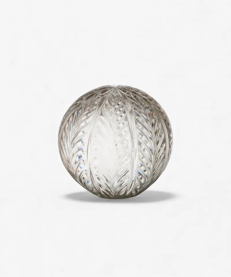 Wing Cut Glass Ball 4"