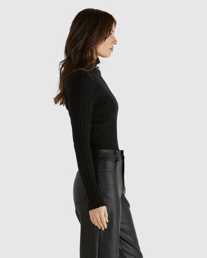 GINNY RIBBED KNIT - BLACK