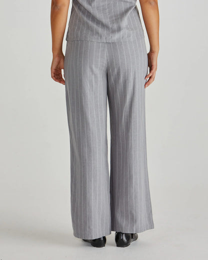 PETRA PANT - GREY PINSTRIPE