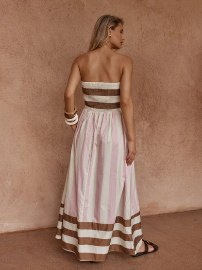 SASS NEA SPLICED STRAPLESS DRESS - NEAPOLITAN.
