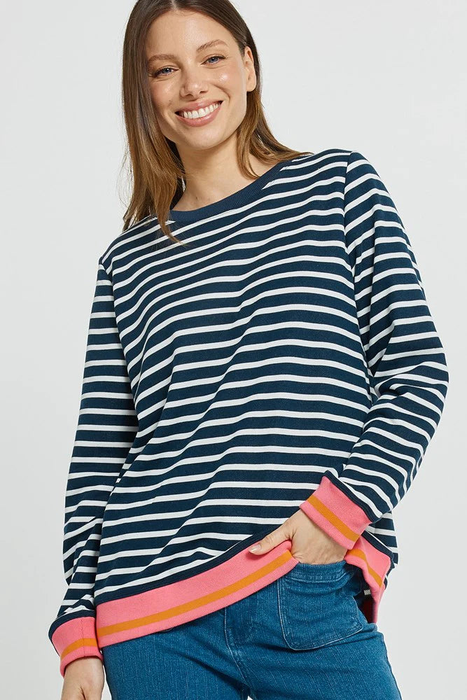 Tyra Sweat - Navy/White Stripe