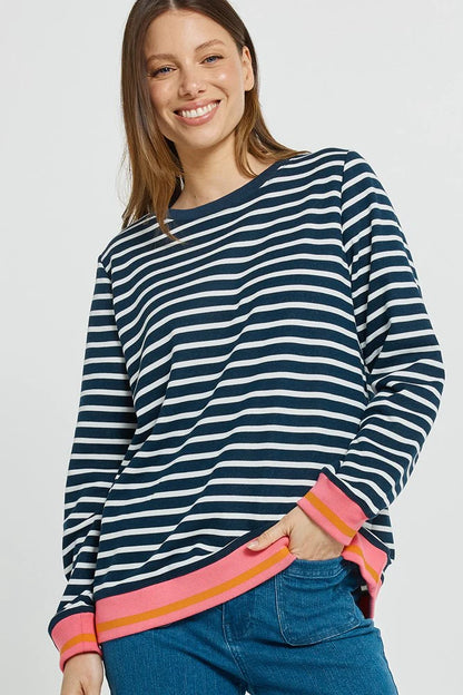 Tyra Sweat - Navy/White Stripe