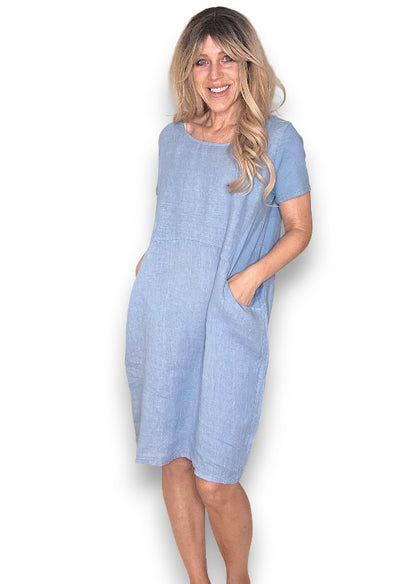 PETROL PLAIN JUNGLE DRESS