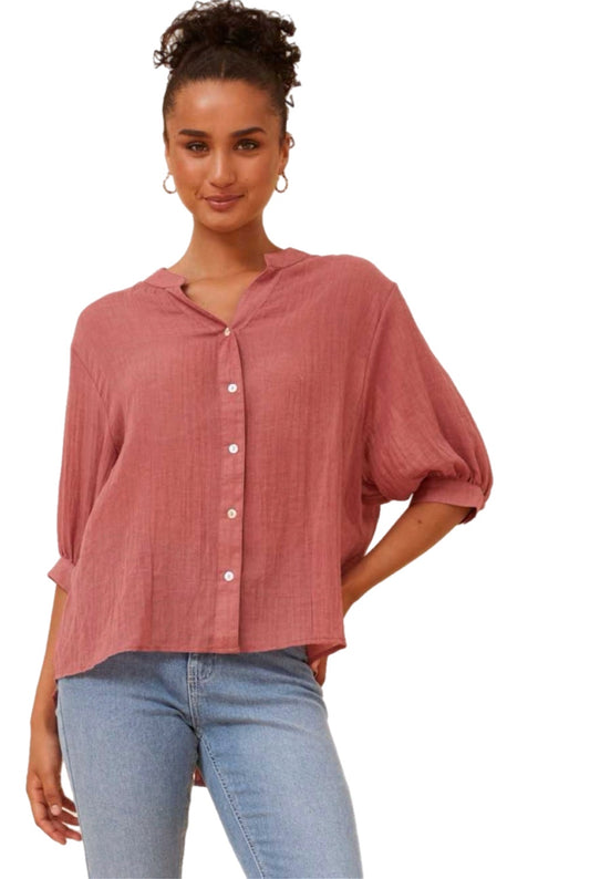 Raisin Button Back Shirt